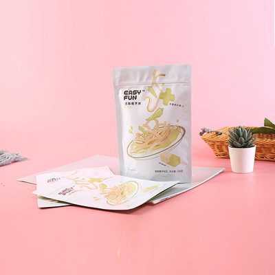 Túi nhôm có thể uốn lại được Dây kéo 40mic đứng lên Túi có thể thay đổi được để đóng gói thực phẩm