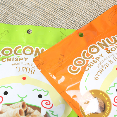Túi đựng đứng in tùy chỉnh có khóa kéo cho Kẹo. Bánh quy, Bánh quy. Bao bì cà phê