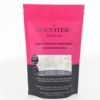 Túi đứng 25g Bao bì Túi đứng trong suốt Có dây kéo Cookies Nuts
