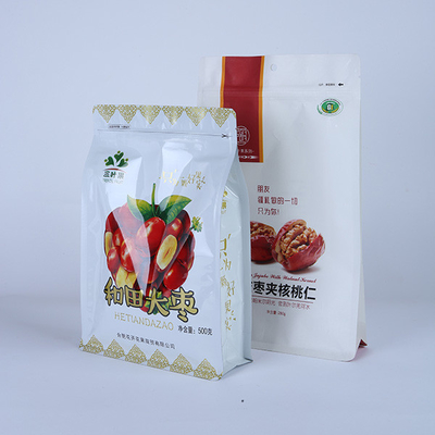 Dung tích lớn Loại thực phẩm 500g Túi đáy phẳng Bao bì Nhựa đứng lên Túi có thể uốn lại