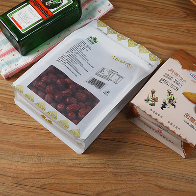 50g Túi kín nhiệt 100g 200g Túi bao bì nhựa thực phẩm Đáy phẳng có cửa sổ
