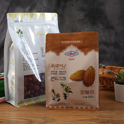50g Túi kín nhiệt 100g 200g Túi bao bì nhựa thực phẩm Đáy phẳng có cửa sổ