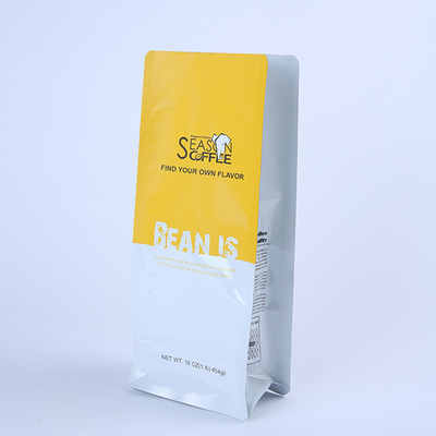 Có thể mở rộng 250g 8oz Túi đáy phẳng Bao bì Túi đựng hạt cà phê 120g có van
