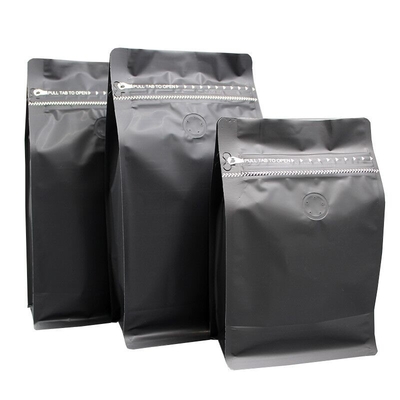 Có thể mở rộng 250g 8oz Túi đáy phẳng Bao bì Túi đựng hạt cà phê 120g có van