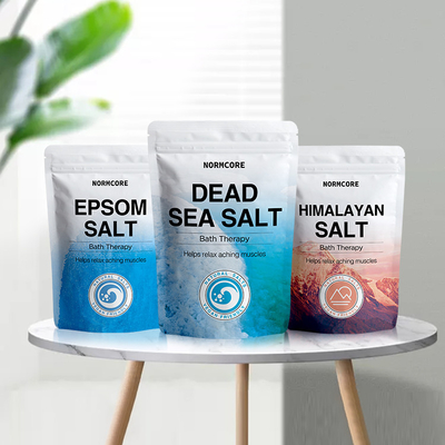 In tùy chỉnh Cấp thực phẩm Đứng lên Túi  Túi đựng muối tắm Có dây kéo Thực phẩm Quảng cáo có cửa sổ