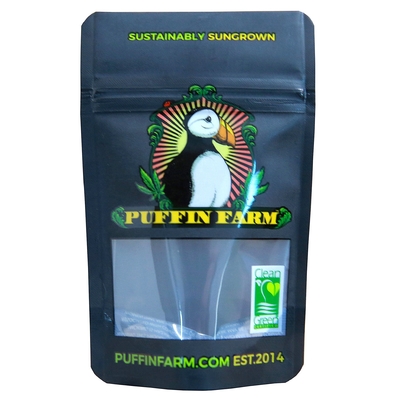 Túi muối biển đen mờ đứng lên hàng rào ngăn túi có dây kéo cửa sổ thực phẩm cấp túi bao bì linh hoạt